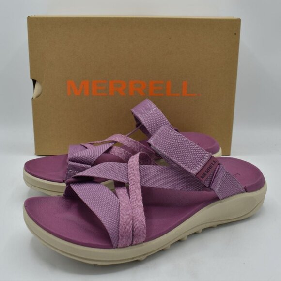 Merrell Womens Size 8 District 4 Mendi Mauve Open Toe Sandals Shoes - Picture 1 of 15